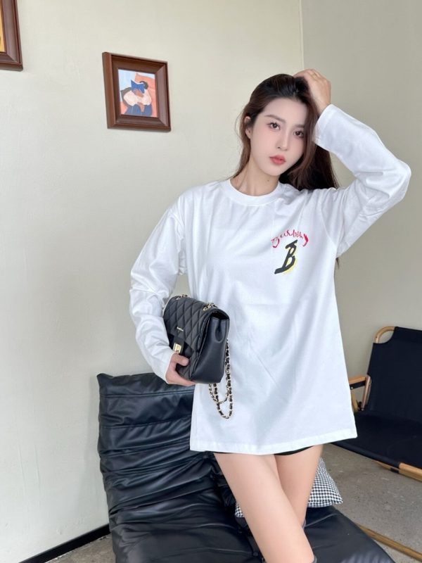 Burberry Sailboat Print Long-Sleeve T-Shirt- White