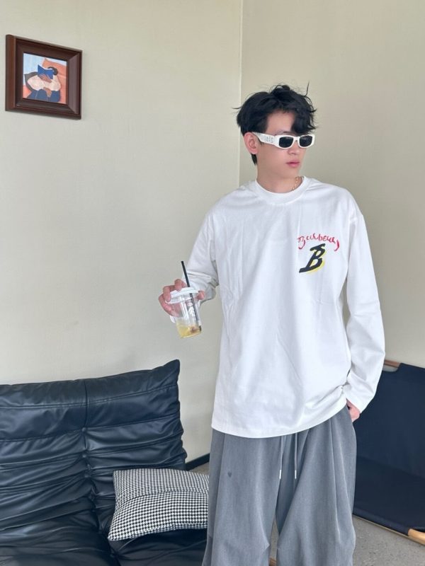 Burberry Sailboat Print Long-Sleeve T-Shirt- White