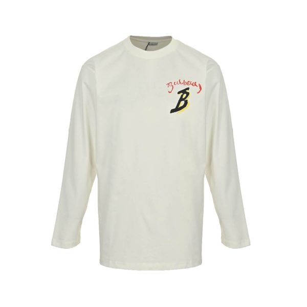 Burberry Sailboat Print Long-Sleeve T-Shirt- White