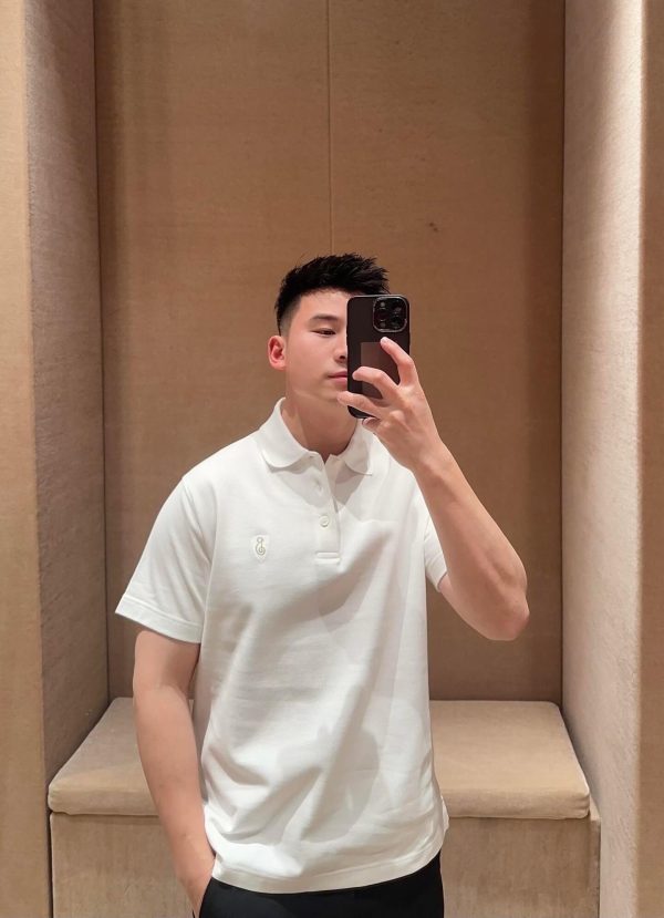 Burberry Shield Logo Embroidered Polo Shirt- White