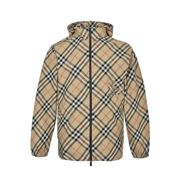 Burberry Vintage Belt Hoodie Check Jacket- Archive Beige