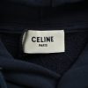 Celine Loose Hoodie in Cotton Fleece- Navy Blue