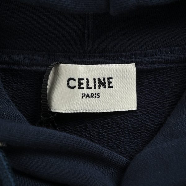 Celine Loose Hoodie in Cotton Fleece- Navy Blue