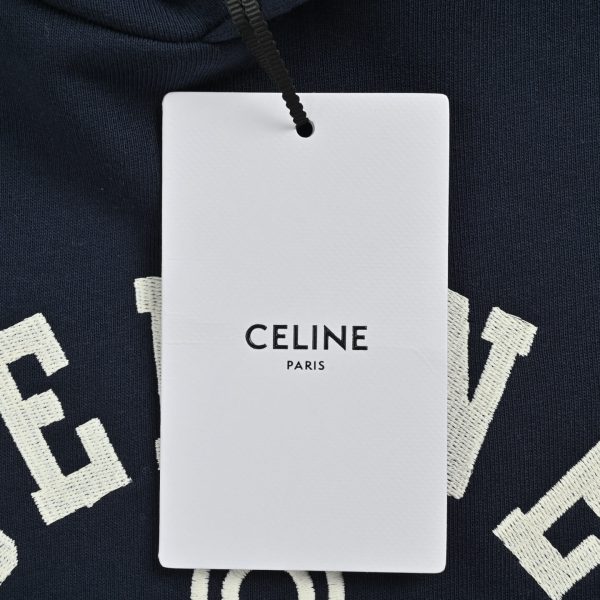 Celine Loose Hoodie in Cotton Fleece- Navy Blue