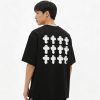 Chrome Hearts Distressed Washed Appliqué Embroidered T-shirt- Black