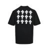 Chrome Hearts Distressed Washed Appliqué Embroidered T-shirt- Black