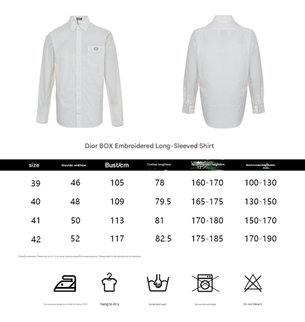 Dior Men's shirt with CD Box Embroidery- White