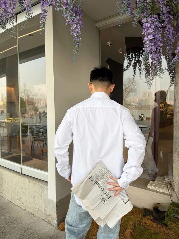 Dior Men's shirt with CD Box Embroidery- White