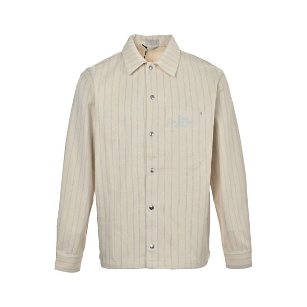 Dior Striped Denim Shirt Jacket- Cream