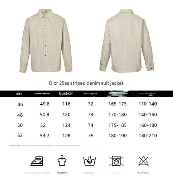 Dior Striped Denim Shirt Jacket- Cream