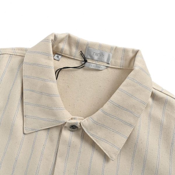 Dior Striped Denim Shirt Jacket- Cream