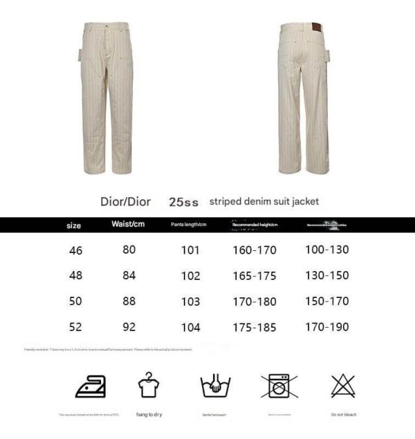 Dior Striped Denim Suit Jeans- Cream (12) Dior Striped Denim Suit Jeans- Cream