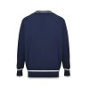 Gucci Style Double G Embroidered V-neck Sweater- Navy Blue