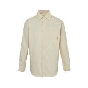 Loewe Anagram-Embroidered Cotton Shirt- Beige