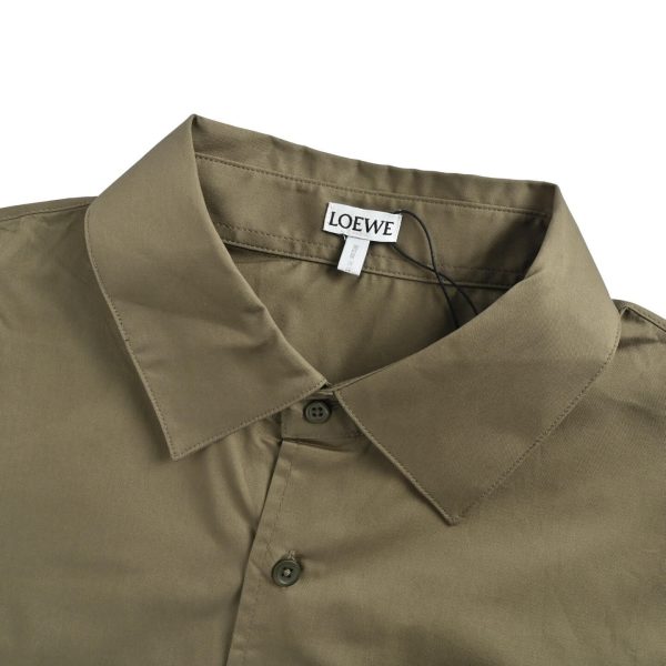 Loewe Anagram-Embroidered Cotton Shirt- Green