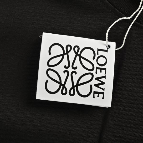 Loewe Cutout Logo Overlapping Pockets long-sleeved T-shirt- Black