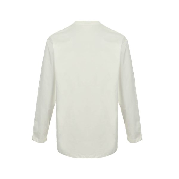 Loewe Cutout Logo Overlapping Pockets long-sleeved T-shirt- White