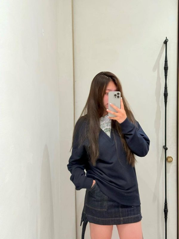 Loewe  Faux Two-Piece Crew Neck Sweatshirt- Black