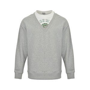 Loewe  Faux Two-Piece Crew Neck Sweatshirt- Gray