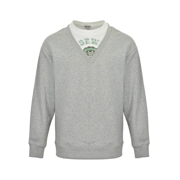 Loewe  Faux Two-Piece Crew Neck Sweatshirt- Gray