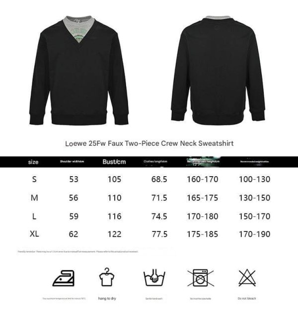 Loewe  Faux Two-Piece Crew Neck Sweatshirt- Black