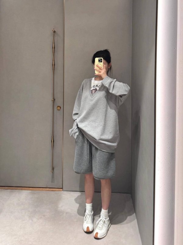 Loewe  Faux Two-Piece Crew Neck Sweatshirt- Gray