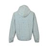 Louis Vuitton Embroidered Zip-Up Hooded Denim Jacket- Light Blue