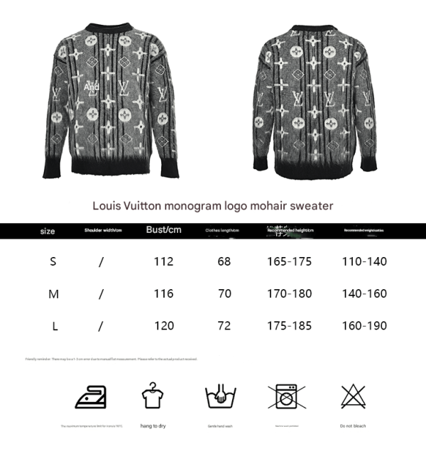 Louis Vuitton Monogram Mohair Cardigan- Gray & Black