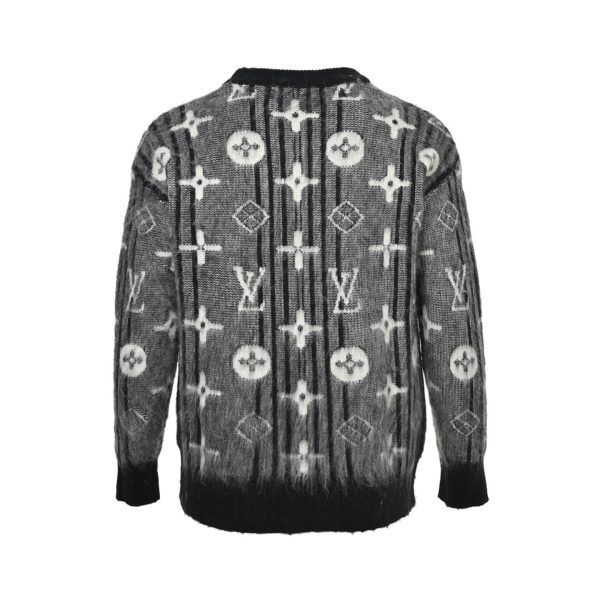 Louis Vuitton Monogram Mohair Cardigan- Gray & Black
