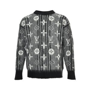 Louis Vuitton Monogram Mohair Cardigan- Gray & Black