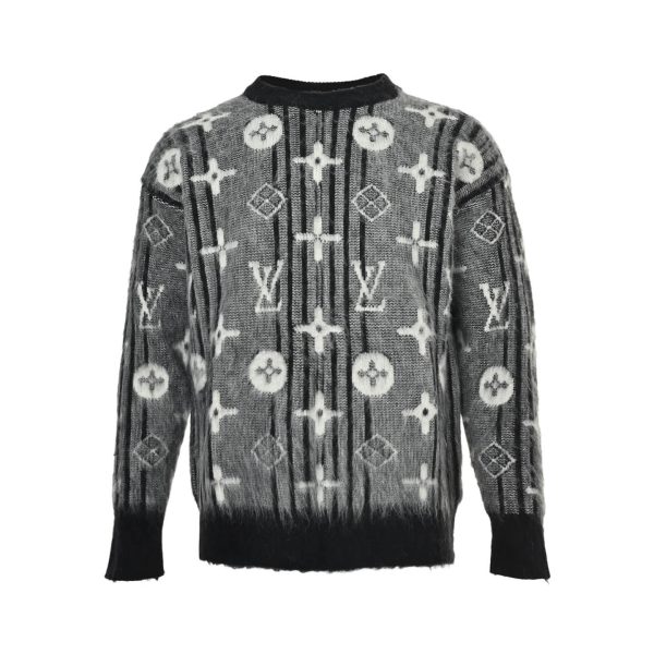 Louis Vuitton Monogram Mohair Cardigan- Gray & Black