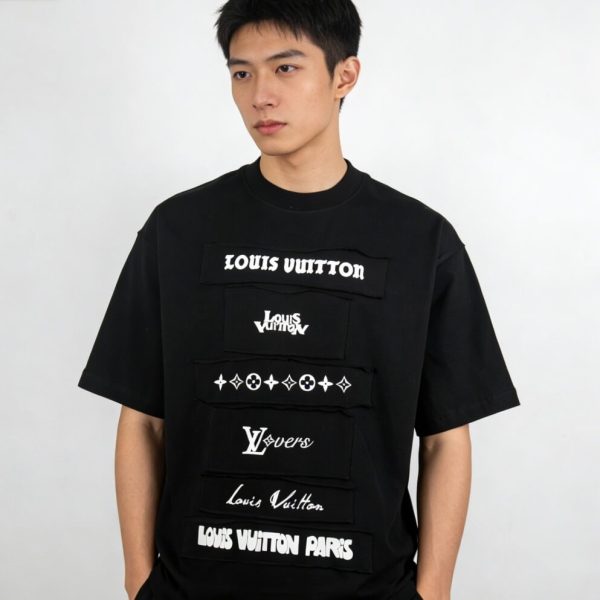 Louis Vuitton Multi-Label Patch T-shirt- Black