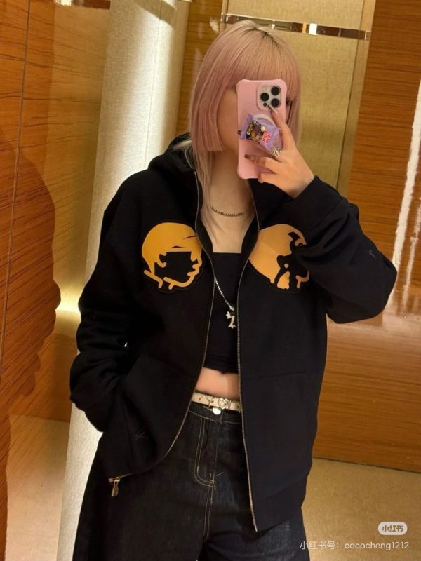 Louis Vuitton & Nigo Collaboration Zip-up Hoodie- Black