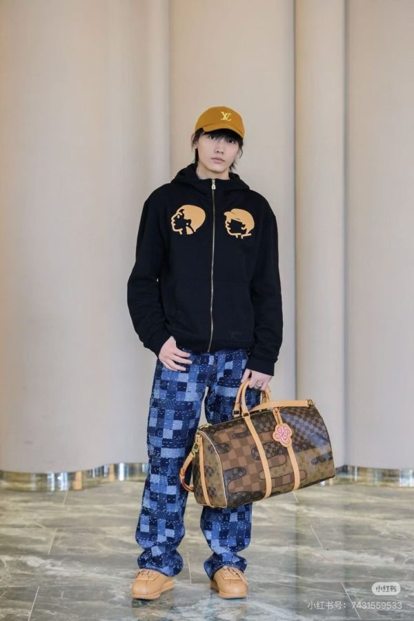 Louis Vuitton & Nigo Collaboration Zip-up Hoodie- Black