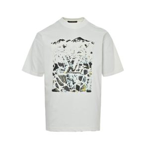 Louis Vuitton Velvet Jacquard Short-Sleeved T-Shirt- White