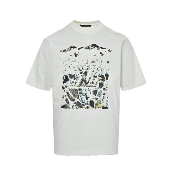 Louis Vuitton Velvet Jacquard Short-Sleeved T-Shirt- White