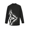 Louis Vuitton with clover splatter print long-sleeved T-shirt- Black