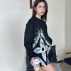 Louis Vuitton with clover splatter print long-sleeved T-shirt- Black