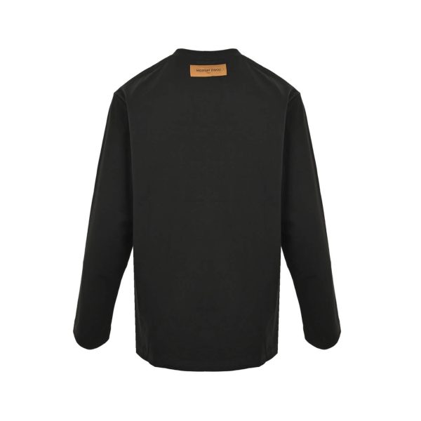Louis Vuitton with clover splatter print long-sleeved T-shirt- Black