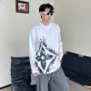 Louis Vuitton with clover splatter print long-sleeved T-shirt- White