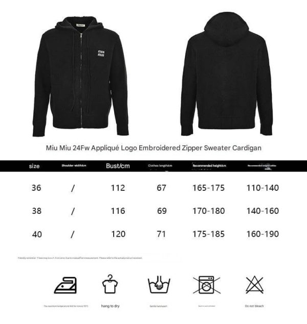 Miu Miu Appliqué Logo Embroidered Zip-up Hoodie- White