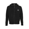 Miu Miu Appliqué Logo Embroidered Zip-up Hoodie- Black