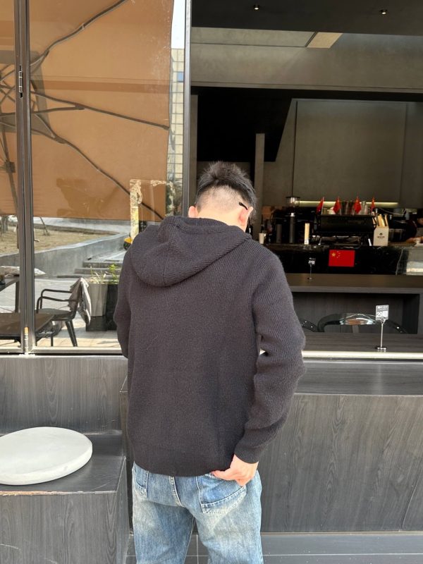 Miu Miu Appliqué Logo Embroidered Zip-up Hoodie- Black