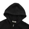 Miu Miu Appliqué Logo Embroidered Zip-up Hoodie- Black