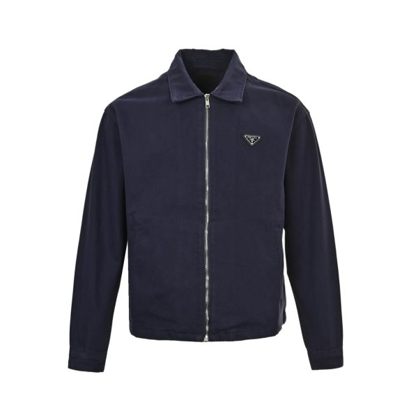 Prada Blue Denim Cotton Zipped Jacket- Blue (12) Prada Blue Denim Cotton Zipped Jacket- Blue