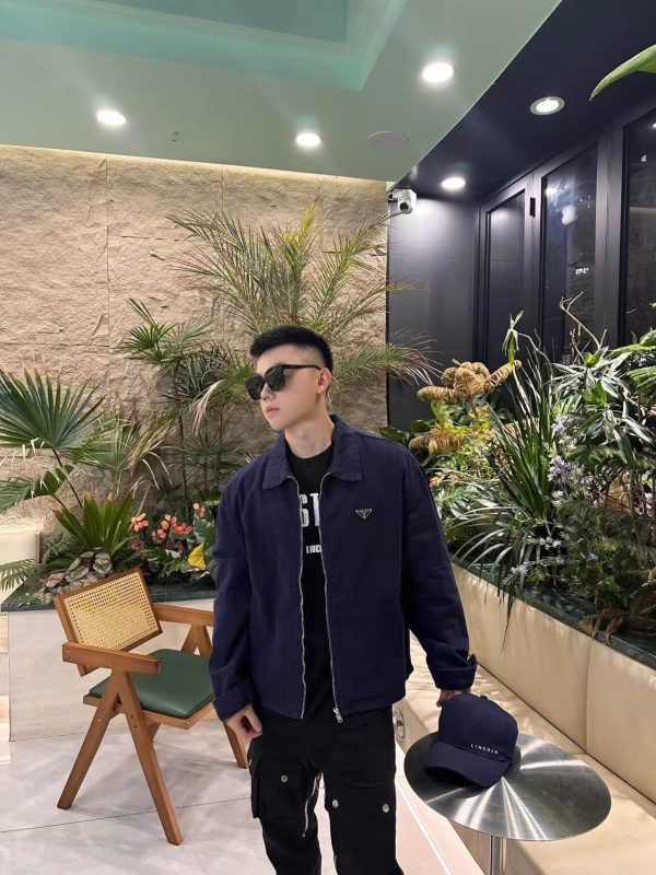 Prada Blue Denim Cotton Zipped Jacket- Blue (3) Prada Blue Denim Cotton Zipped Jacket- Blue