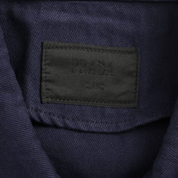 Prada Blue Denim Cotton Zipped Jacket- Blue (6) Prada Blue Denim Cotton Zipped Jacket- Blue