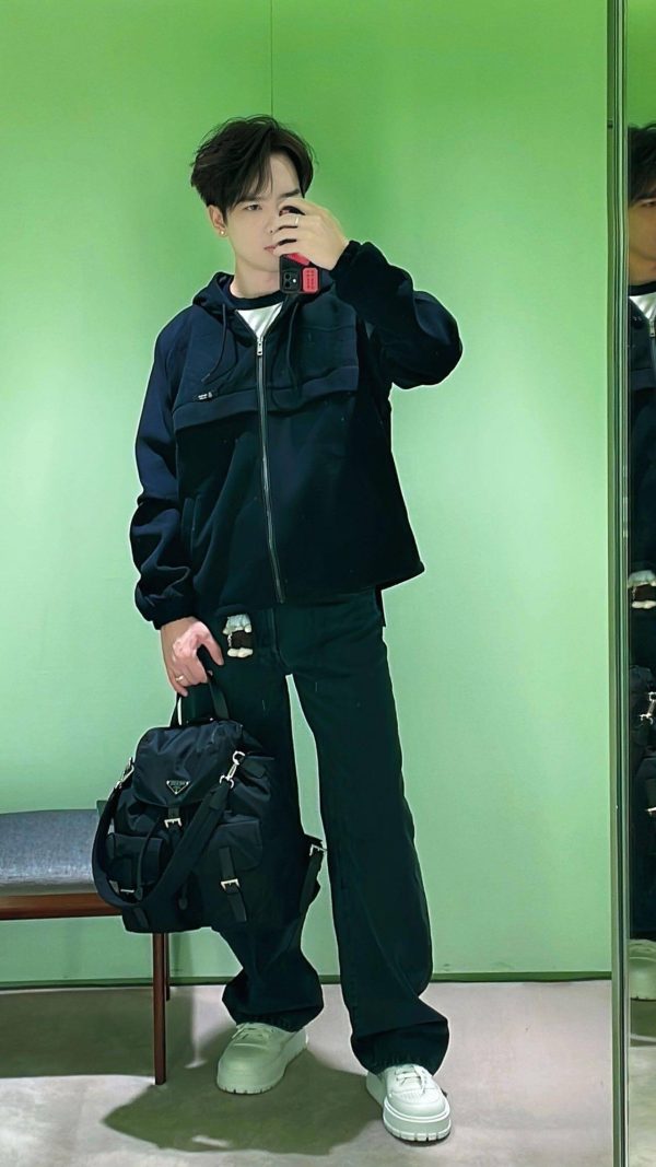 Prada Hooded Blouson Jacket- Black (2) Prada Hooded Blouson Jacket- Black