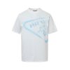 Prada Inverted Triangle Inkjet Printed Cotton T-shirt- White