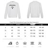 Prada Men's Jacquard Black Logo Crew Neck Sweatshirt- White